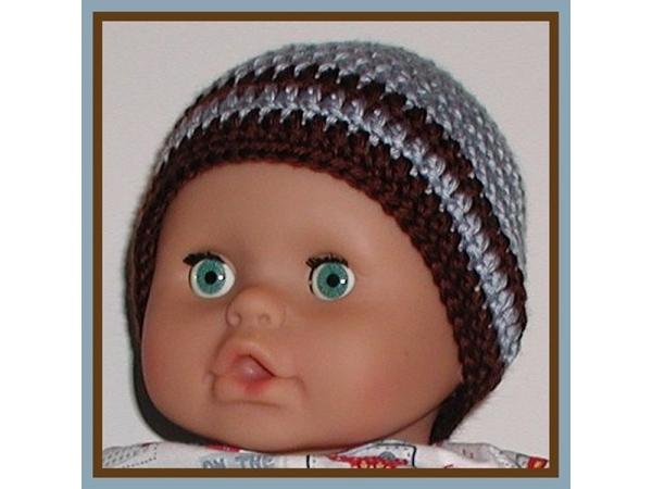 Blue And Brown Stripes Baby Boys Hat