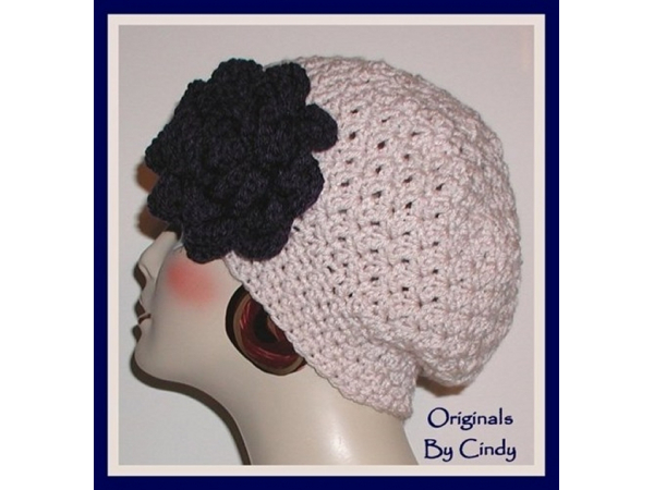 Linen And Navy Blue Women's Hat