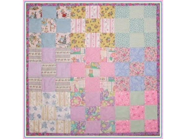 Lavender And Mint Green Baby Quilt