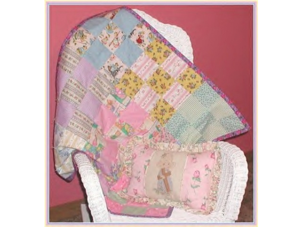 Mint Green Pink Blue Lavender Baby Quilt