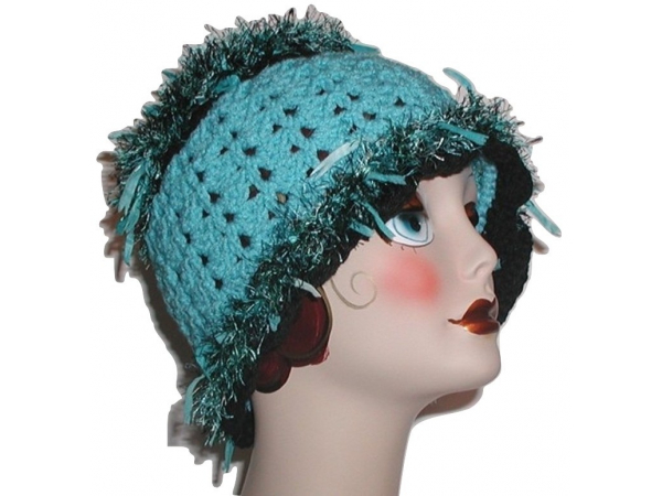Turquoise And Black Women's Hat