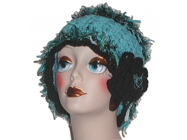 Turquoise Flapper Hat