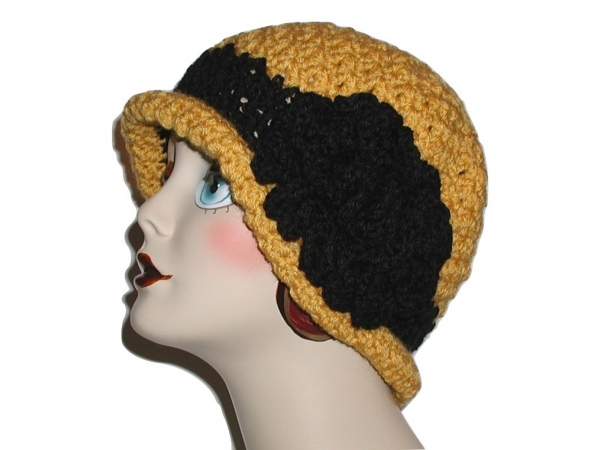 Gold Black Ladies Hat