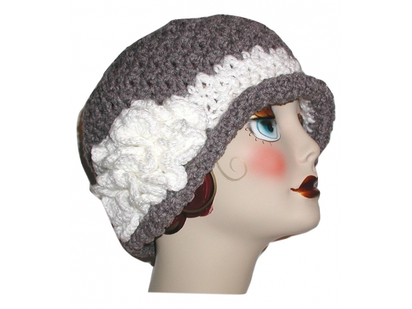 White And Gray Women's Hat