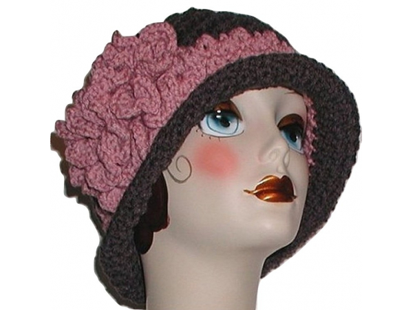 Gray And Mauve Flapper Hat