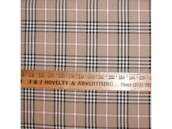 Tan Plaid Fabric