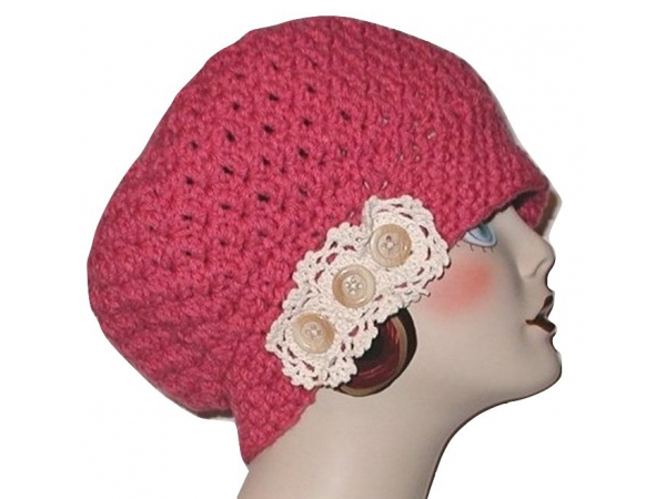 Mauve And Cream Ladies Hat