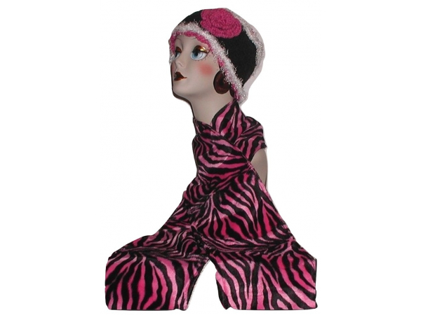 Pink Zebra Fur Winter Scarf