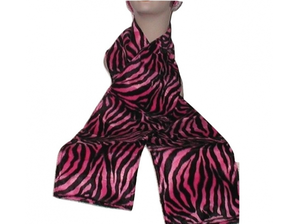 Pink Zebra Fur Scarf