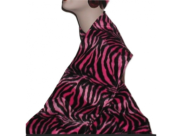 Hot Pink Fur Zebra Scarf