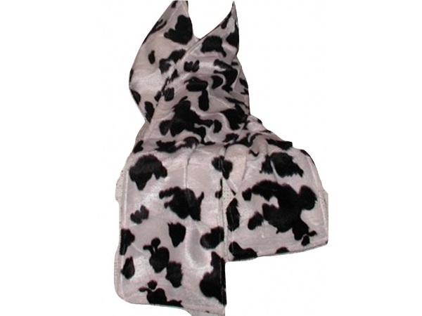 Black And White Cow Spots Faux Fur Long Scarf