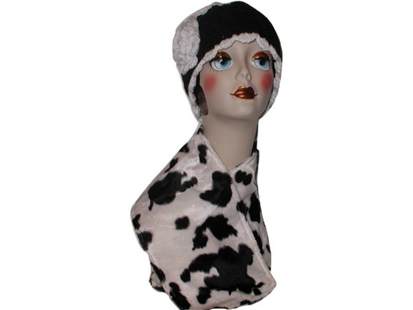 Western Cow Print Fur Winter Scarf