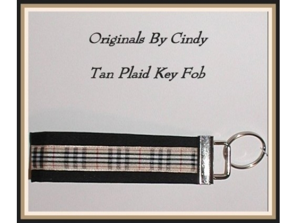 Black And Tan Plaid Key Ring
