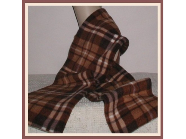 Brown Plaid Long Scarf