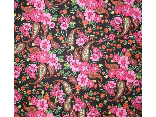 Bright Floral Canvas Like Duck Cloth Fabric