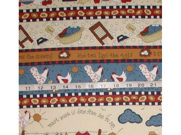 Rooster Chickens Fabric