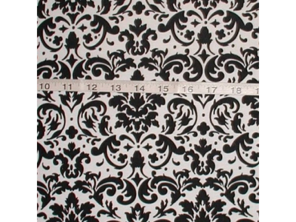 Black Damask Cotton Quilt Fabric