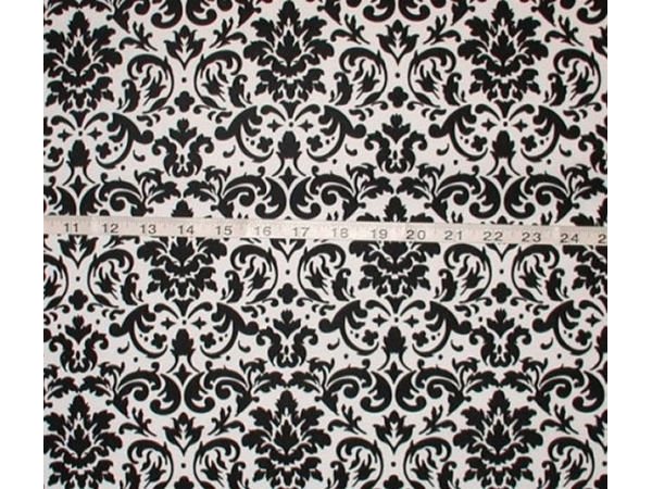 Cotton Black Damask Fabric
