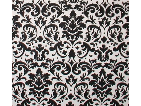 Black White Damask Cotton Fabric