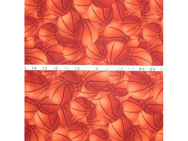 Orange Basketballs Fabric