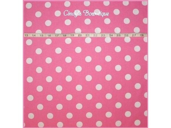 Bright Pink Polka Dot Cotton Fabric