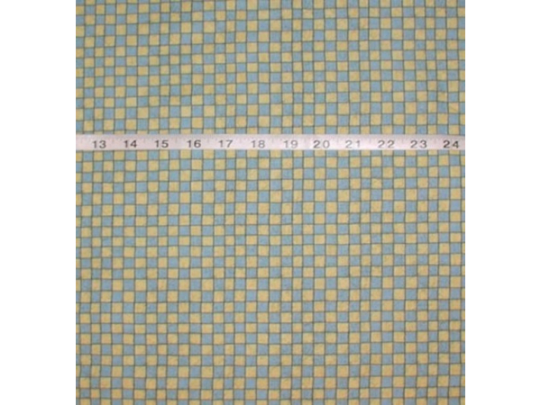 Yellow And Blue Checks Fabric