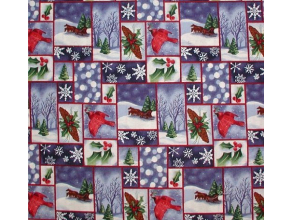 Cardinals Snow Winter Cotton Fabric