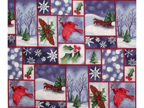 Flannel Cardinals Fabric