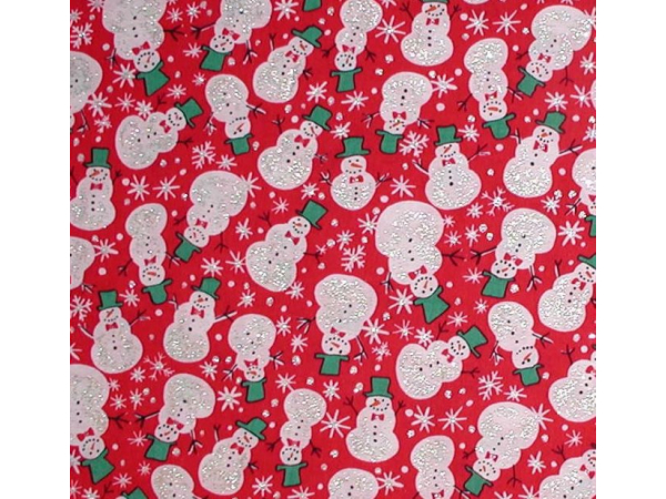 Snowman Glitter Fabric
