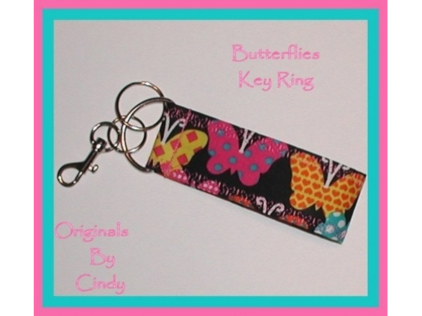 Key Fob With Butterflies