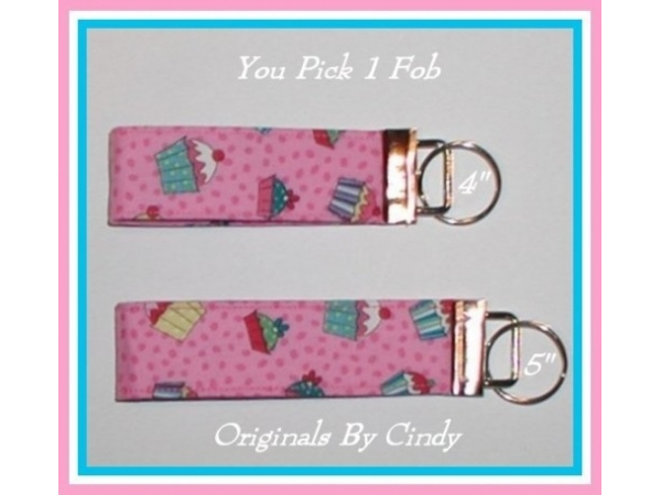 Pink Cupcakes Key Fob