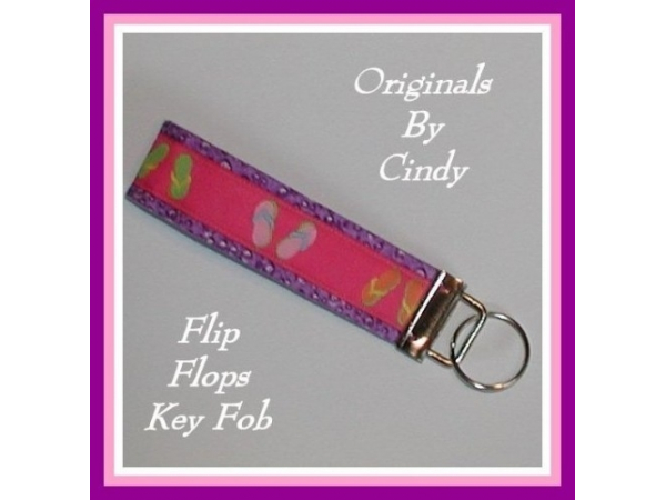 Pink And Purple Key Fob Flip Flops