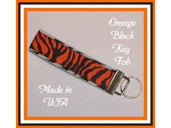Orange And Black Key Fob Zebra