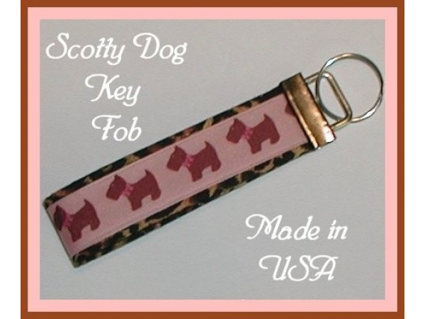 Pink Scotty Dog Key Fob
