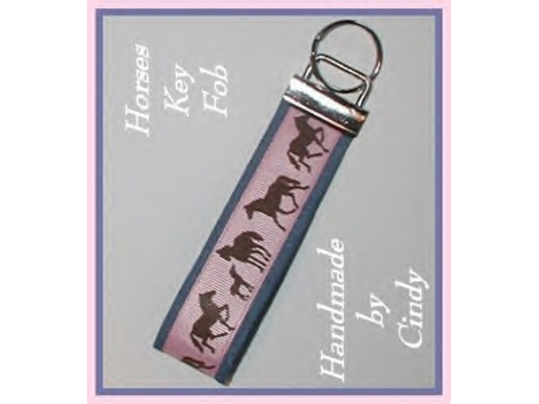 Pink Horse Key Fob