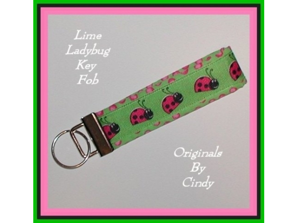 Key Chain With Ladybugs Fob