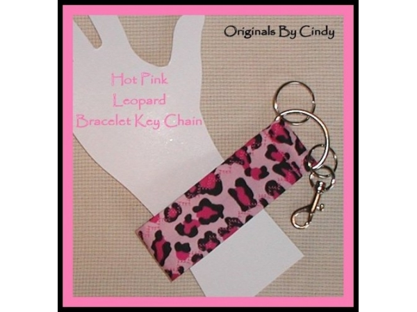 Pink Black Leopard Key Fob