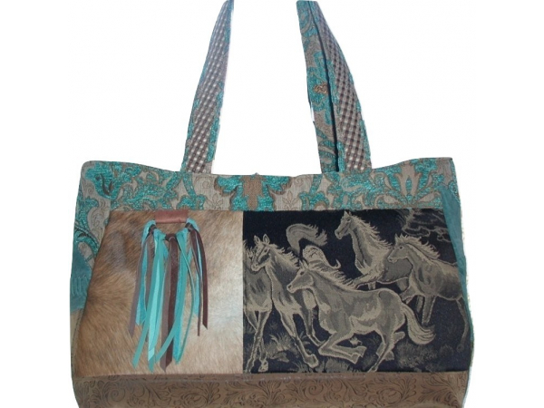 Extra Large Horses Western Leather Bag