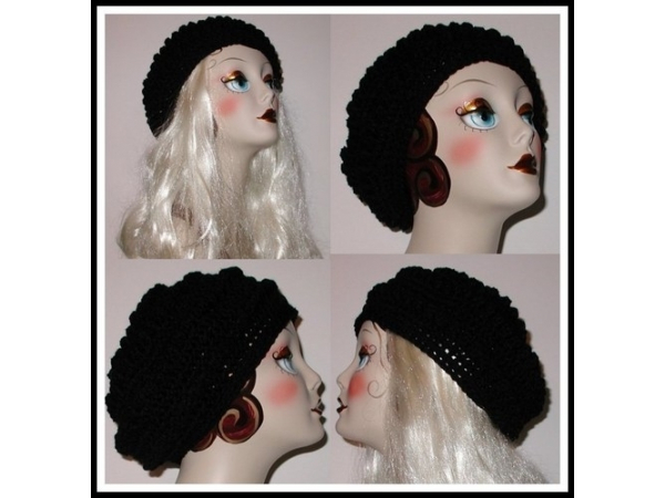 Solid Black Women's Beret Hat