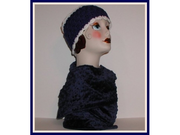Long Soft Navy Blue Unisex Scarf