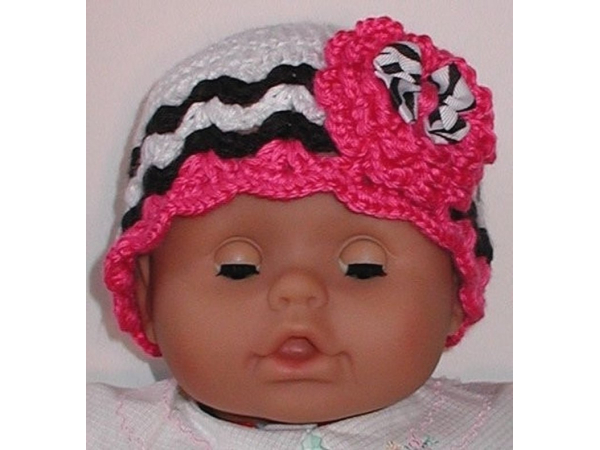 Pink Zebra Baby Girl Hat