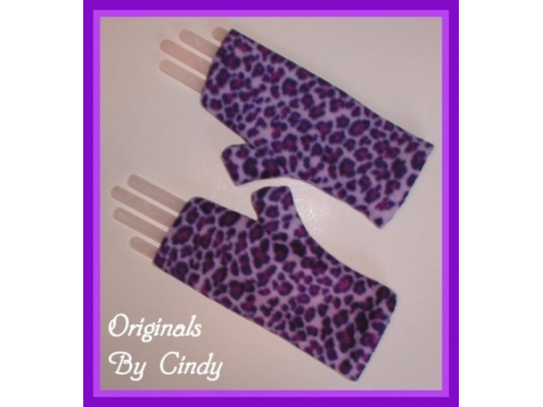 Large Purple Leopard Gloves