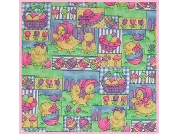 Lime Green And Pink Easter Fabric