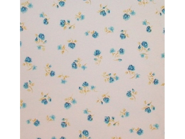 Yellow And Blue Roses Fabric