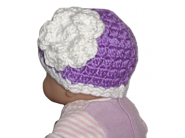 Lavender And White Babies Hat