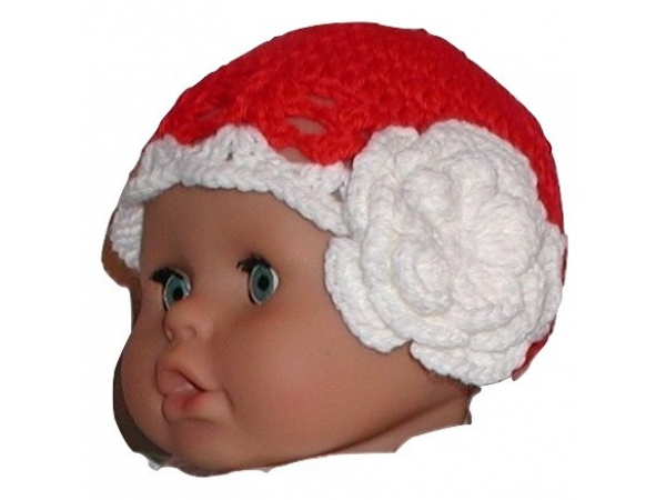 Red And White Hat For Baby Girls
