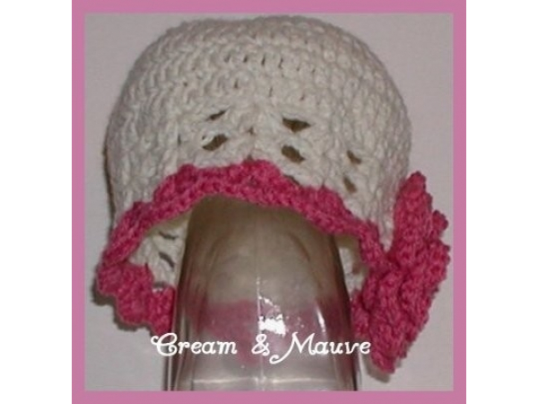 Cream And Dusty Pink Toddler Girls Hat