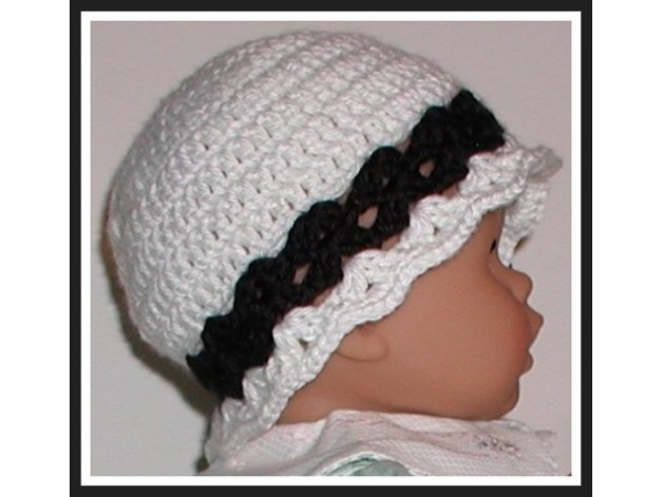 Baby Girls Hat In Black And White