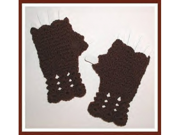 Solid Brown Fingerless Gloves