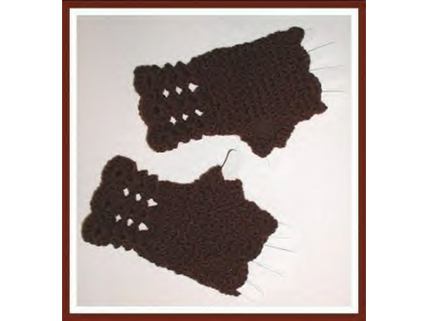 Brown Finger Less Gloves